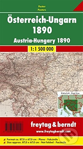 Nástenná mapa: Rakúsko, Maďarsko, , 2017