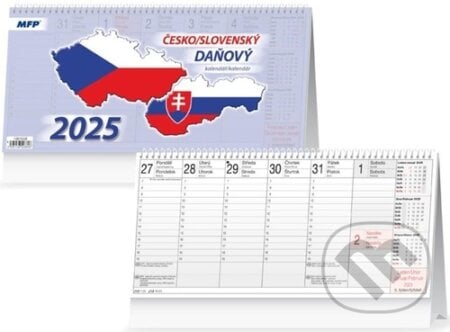 Daňový česko/slovenský kalendář 2025 - stolní kalendář