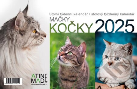 Kalendář 2025 Kočky, stolní, týdenní (Almatyne). Almatyne, 2024