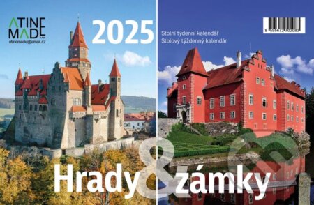 Kalendář 2025 Hrady a zámky, stolní, týdenní (Almatyne). Almatyne, 2024