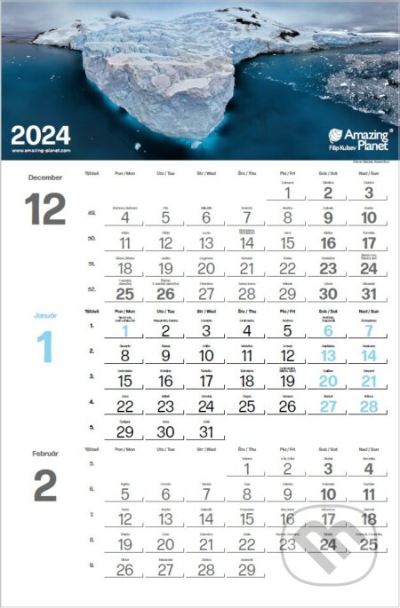 3-mesačný kalendár Amazing Planet 2025, Slovart, 2024