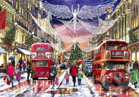 Ulica v zime - puzzle z kategorie Města a stavby