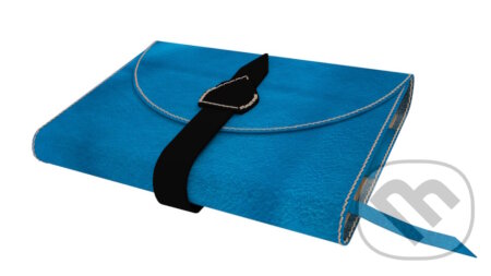 Variabilný obal na knihu z pravej kože so sponou (Modrá)