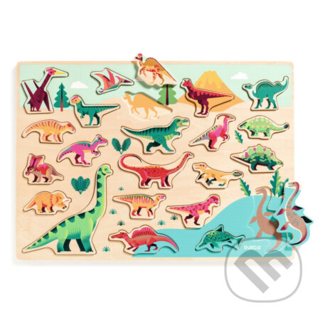 Dinosaury: puzzle drevené