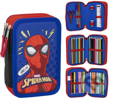 Trojité školské puzdro na tužky Marvel - Spiderman: Čo je?