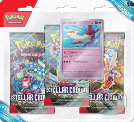 Spoločenská hra: Pokémon TCG: Scarlet & Violet 07 Stellar Crown - 3 Blister Booster (Pokemon). Pokemon, 2024