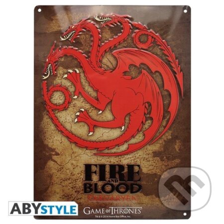 Game of Thrones Plechová ceduľa: Targaryen (ABYstyle). ABYstyle, 2024