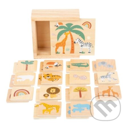 Dřevěné pexeso Safari 28 ks - hra z kategorie Karty, pexeso