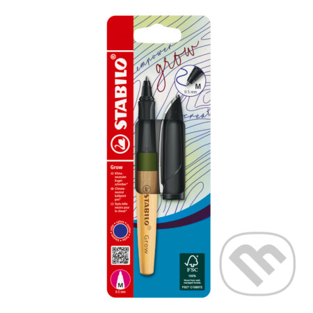 STABILO Grow - machovo zelená/dub v Blistri (Klimaticky neutrálne guľôčkové pero)