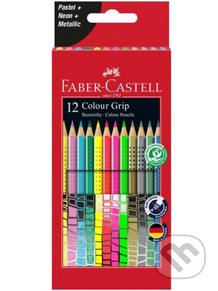 Pastelky Color Grip (metalické-pastelové-neónové set 12 farebné)