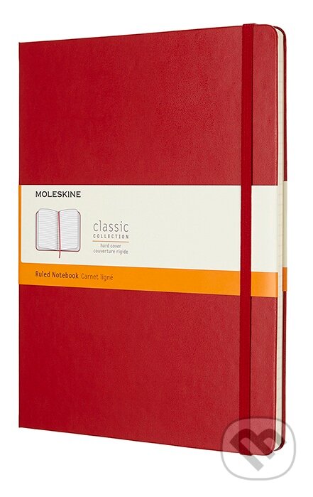 Moleskine - červený zápisník (veľký, linajkovaný)