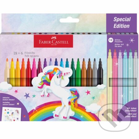 Unicorn Popisovače Castle set 18+6 farebné (Faber-Castell). Faber-Castell