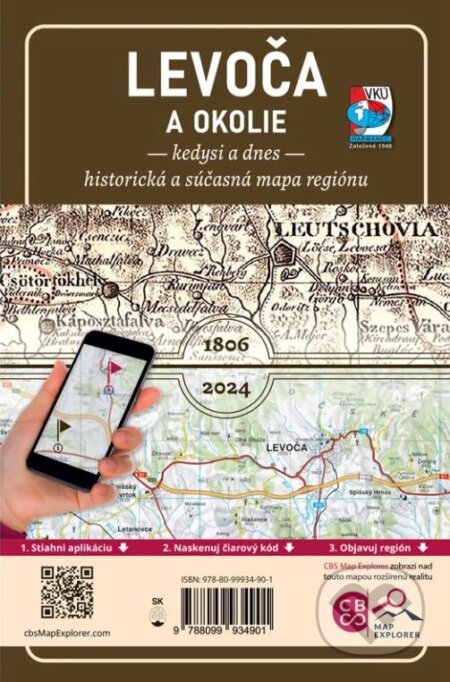 Levoča a okolie - Kedysi a dnes (Historická a súčasná mapa regiónu) - kniha z kategorie Mapy Evropy