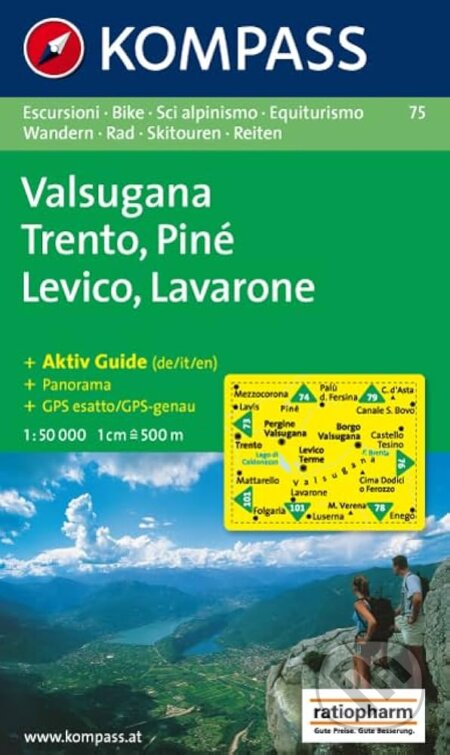 Trento,Lévico,Lavarone 75 / 1:50T KOM (Kompass)