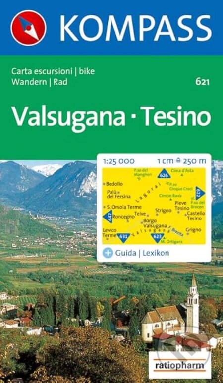 Valsugana,Tesino 621 / 1:25T NKOM (Kompass)