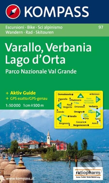 Omegna,Varallo,Ĺago d Orta 97 / 1:50T NKOM (Kompass)