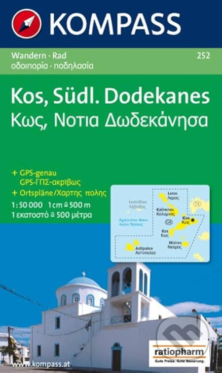 Kos,Südlicher Dodekanes 252 / 1:50T NKOM (Kompass). Kompass, 2013