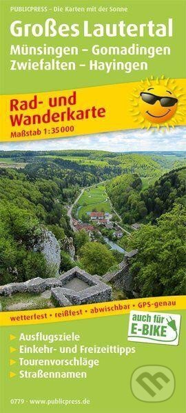 Velký Lautertal, Münsingen-Gomadingen-Zwiefalten-Hayingen 1:35 000 / cyklistická a turistická mapa (freytag&berndt)