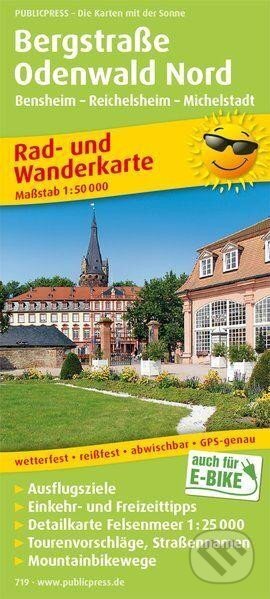 Bergstraße Odenwald sever, Bensheim-Reichelsheim-Michelstadt 1:50 000 / cyklistická a turistická mapa (freytag&berndt)