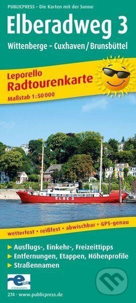 Labská cyklostezka 3, Wittenberge-Cuxhaven 1:50 000 / cyklistická mapa (freytag&berndt)