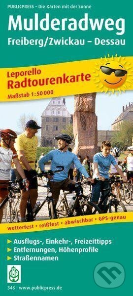 Mulderadweg, Freiberg/Zwickau-Dessau 1:50 000 / cyklistická mapa (freytag&berndt)