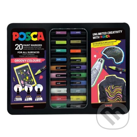 Posca sada popisovačů PC-1M/PC-3M/PC-5M, GROOVY mix barev (20 ks) POSCA