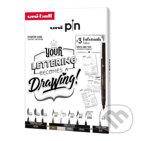 UNI PIN dárkový box - edice Lettering (9ks)
