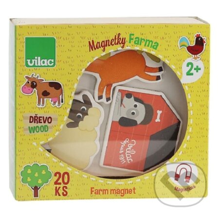Vilac Dřevěné magnetky farma 20ks