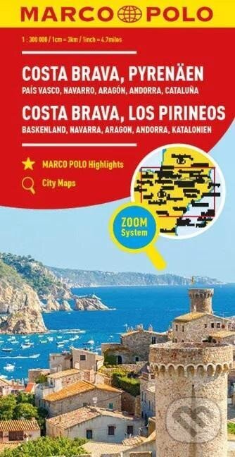 Costa Brava, Pyreneje 1:300 000 / regionální mapa (ZoomSystem) (Marco Polo)