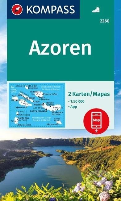 Azory 1:50 000 / sada 2 turistických map KOMPASS 2260 (Kompass)