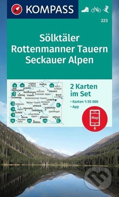 Sölktäler, Rottenmanner Tauern, Seckauské Alpy 1:55 000 / sada 2 turistických map KOMPASS 223 (Kompass)