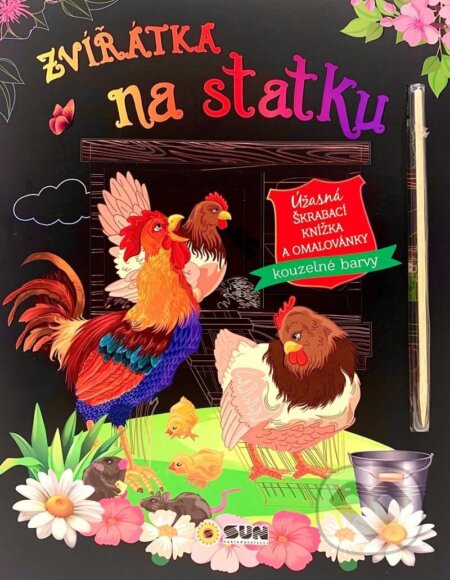 Zvířátka na staku (Úžasná škrábací knižka a omalovánky)