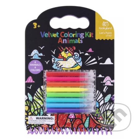 Zamatové maľovanie Zvieratká 6 obrázkov 8 fixiek