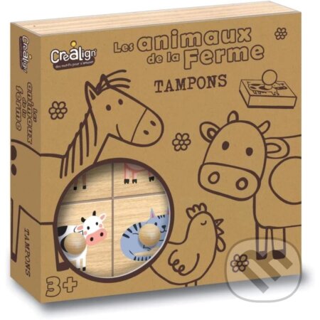 Drevené pečiatky s úchytkami Farma 9 ks