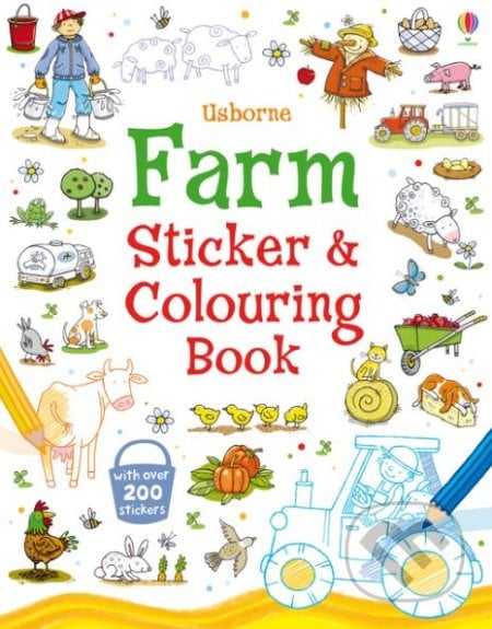 Farm Sticker and Colouring Book - Jessica Greenwell, Sam Taplin, Cecilia Johansson (ilustrácie), Usborne, 2017