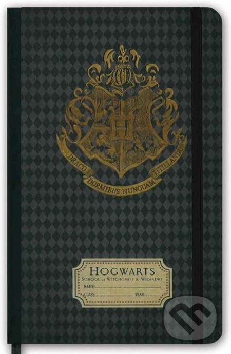 Poznámkový A5 blok Harry Potter: Zlaté logo Rokfort (Harry Potter). Harry Potter, 2023