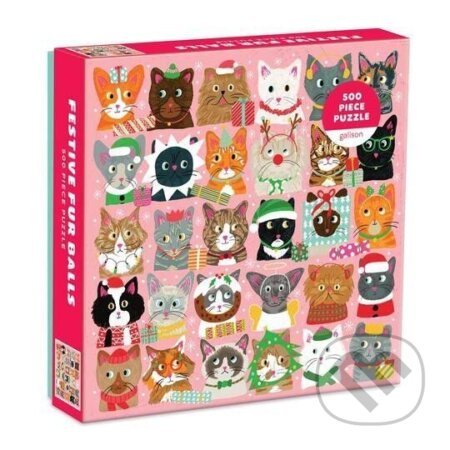 Galison puzzle slavnostní kočičky 500 dílků