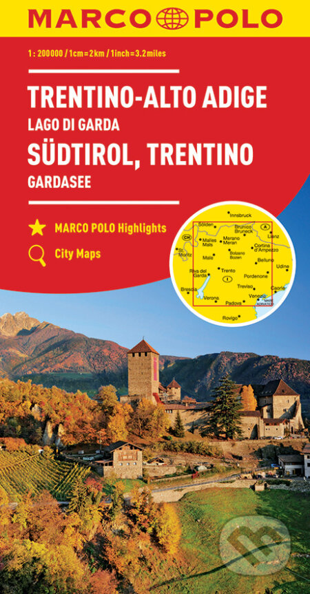 Trentino-Alto Adige / Südtirol, Trentino (Lago di Garda / Gardasee (mierka hlavnej mapy: 1:200 000))