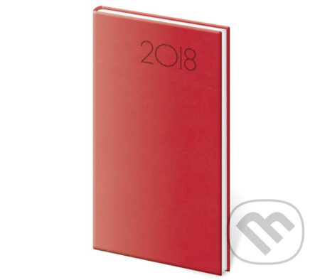 Diář 2018 - Print/kapesní/týdenní/červená (Helma)