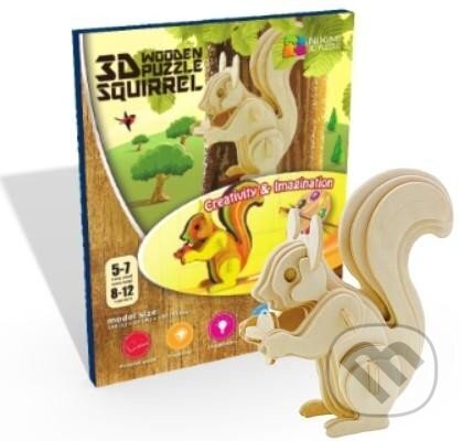 Veverka (NiXiM Dřevěné 3D puzzle) - puzzle z kategorie 3D puzzle