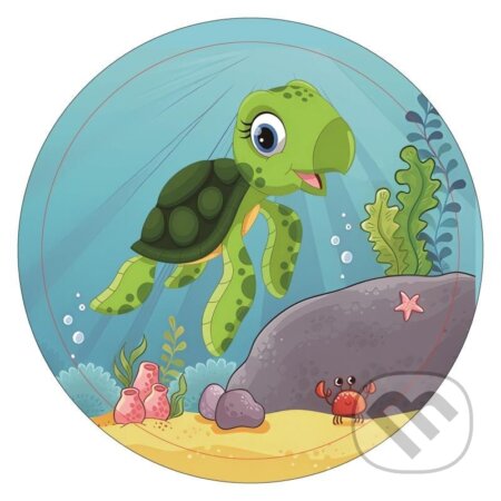 Diamantové malování s rámem - Kreslená želvička 17 cm