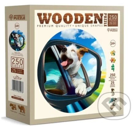 Veselý pes (Dřevěné puzzle) - puzzle z kategorie 60 - 300 dílků