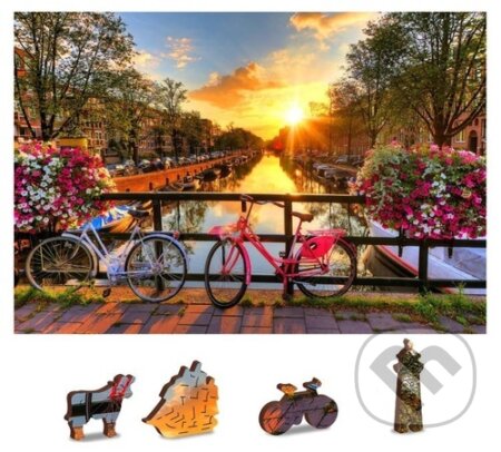 Dřevěné puzzle kola v Amsterdamu