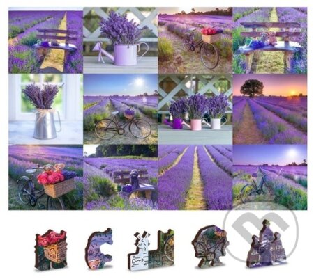 Levandulová Francie 2v1 (Dřevěné puzzle)