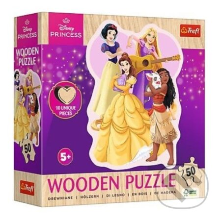 Disney Krásné princezny (Dřevěné obrysové puzzle) - puzzle z kategorie 15 - 60 dílků