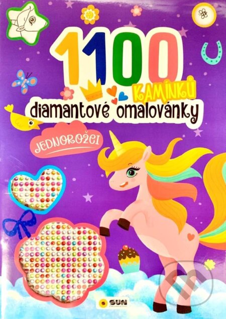 Kniha: Diamantové omalovánky Jednorožci - 1100 kamínků (SUN)