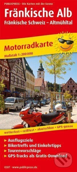 Francké Alb-Francské Švýcarsko-Altmühltal 1:200 000 / motocyklová mapa (freytag&berndt)