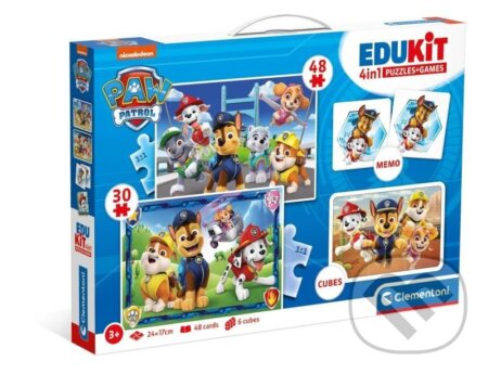 Edukit Disney Paw Patrol 4v1 (pexeso, 48 + 30 puzzle, 6 kostek) - hra z kategorie Maxi dílky