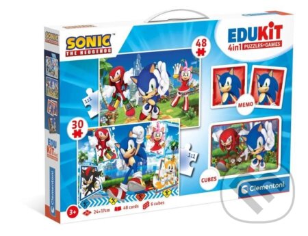 Edukit Sonic 4v1 (pexeso, 48 + 30 puzzle, 6 kostek) - hra z kategorie Maxi dílky