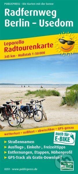 Dálková cyklotrasa Berlín-Usedom 1:50 000 / cyklistická mapa (freytag&berndt)